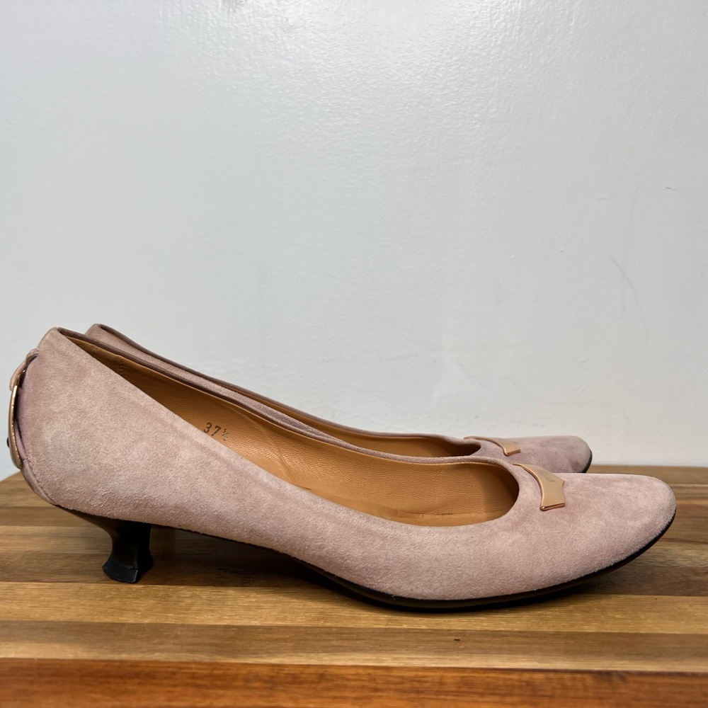 Beige TOD’S Suede kitten heels. 7.5